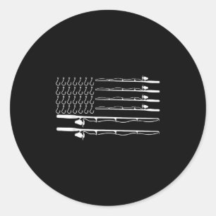 Gift From Kid Fathers Day 4th Of July Fishing Amer Classic Round Sticker