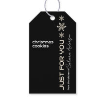 Gift from the Kitchen Snowflakes Black White Gold