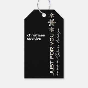 Gift from the Kitchen Snowflakes Black White Gold Tags