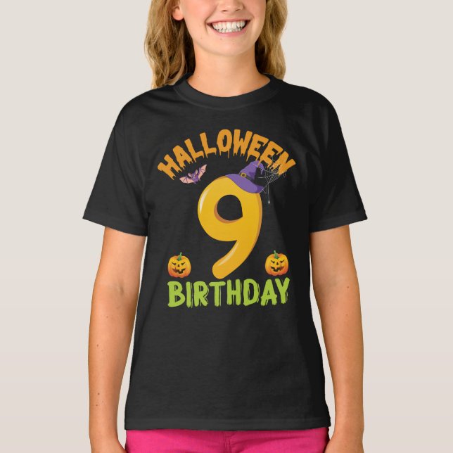 Gift Funny Halloween 6th Birthday 6 Year Kids T-Sh T-Shirt (Front)