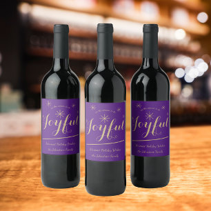 Gift Giving tis the Season to be Joyful Custom Wine Label