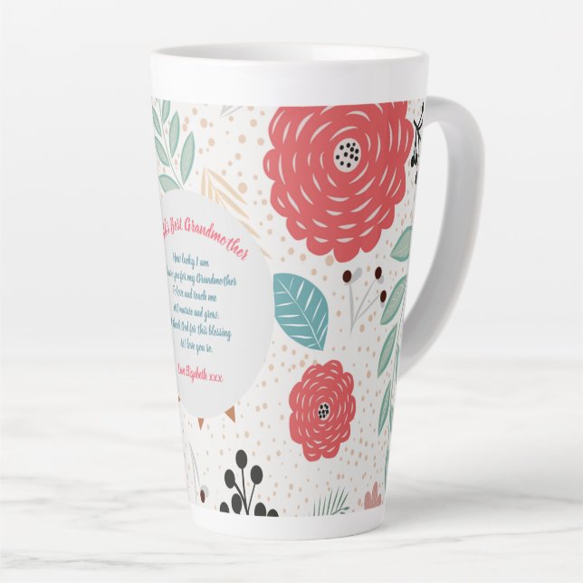 GIFT - Grandma Poems From Grandchildren - CUSTOM Latte Mug (Right Angle)