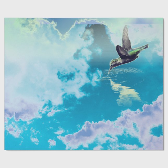 GIFT HUMMINGBIRD IN MORNING Wrapping Paper (Flat)