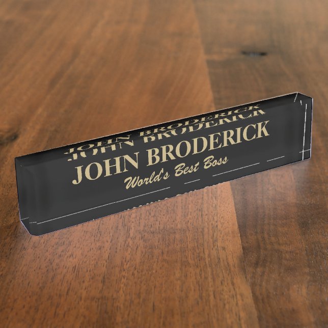 Gift idea!! Custom World's best boss name plate (Side)