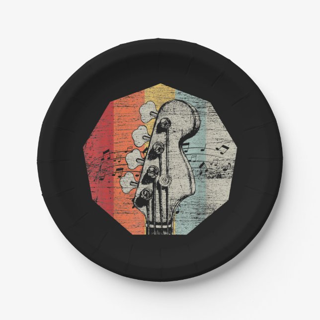 Gift Idea For Bass-guitarist - Bass Guitar  Paper Plate (Front)