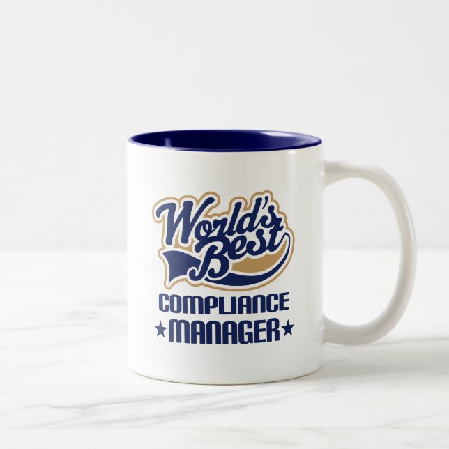 Gift Idea For Compliance Manager (Worlds Best) Two-Tone Coffee Mug (Right)