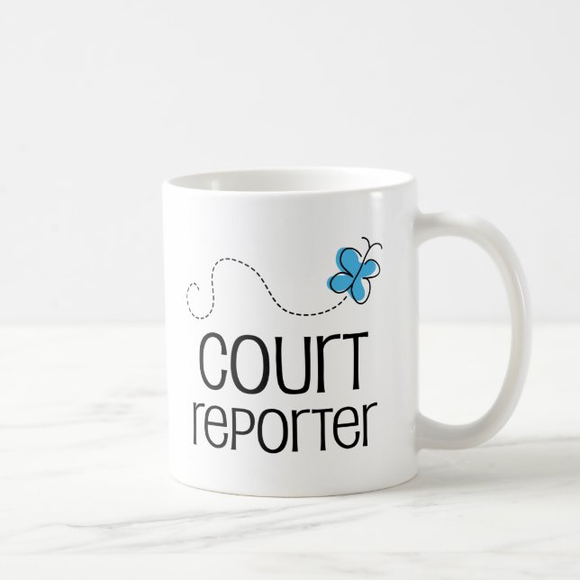 Gift Idea For Court Reporter (Butterfly) Coffee Mug (Right)