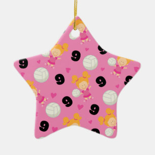Gift Idea For Girls Volleyball Player Number 9 Ceramic Tree Decoration