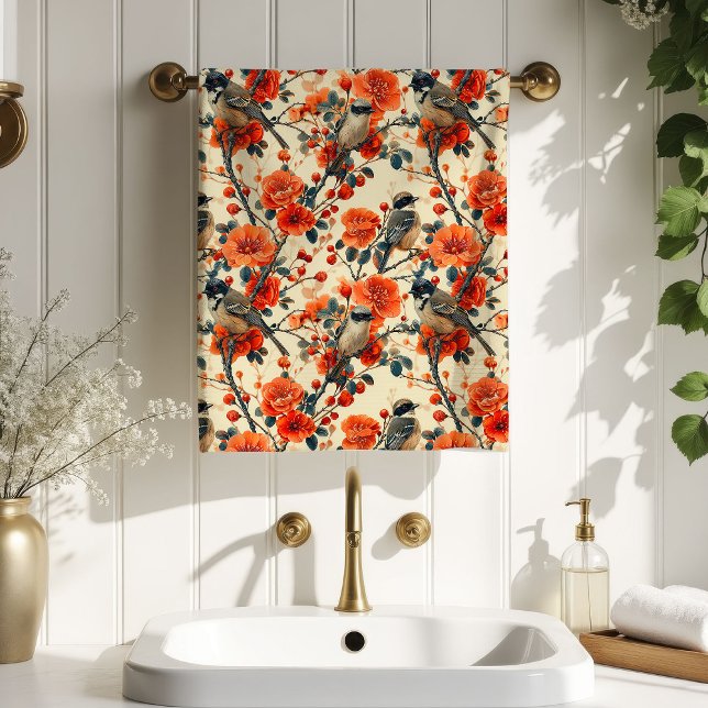 Gift Idea for Grandparents Fall Birds Bath Towel (Best Gift for Grandparents Fall Birds Bath Towel)