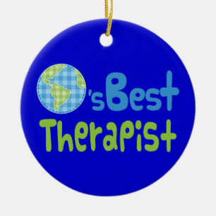 Gift Idea For Therapist (Worlds Best) Ceramic Tree Decoration