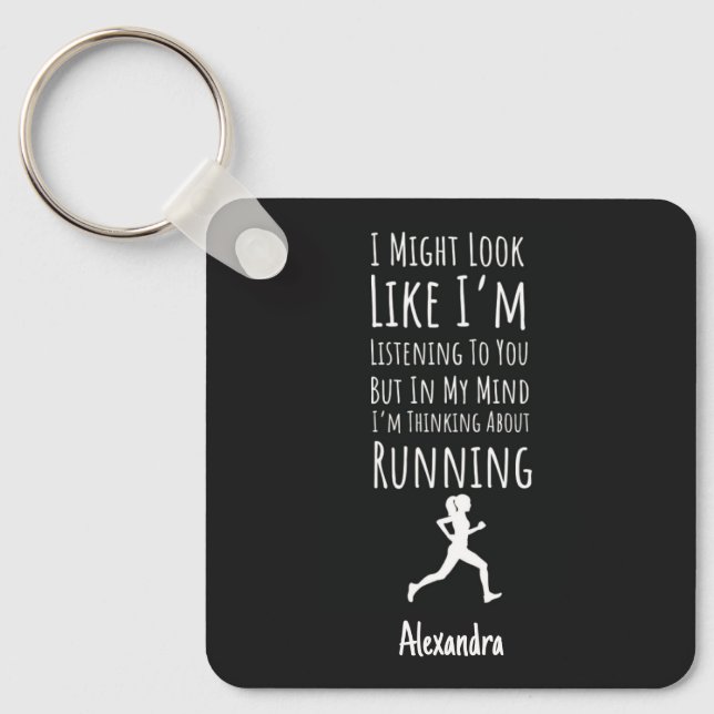 Gift Ideas For Female Runners Funny Personalized Key Ring (Front)