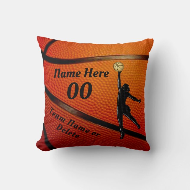 Gift Ideas for Girls Basketball Team, Basketball Cushion (Front)