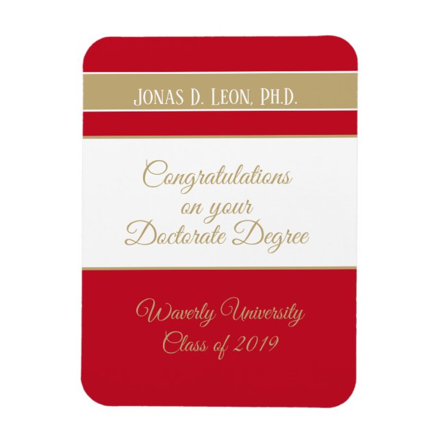 Gift it! Custom Doctorate graduation card (Ph.D.)  Magnet (Vertical)