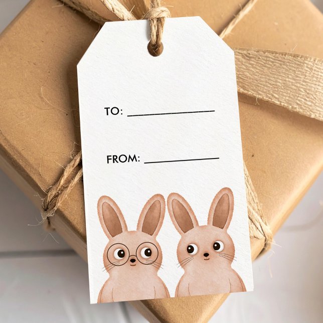 Gift label to/from with two adorable baby bunnies (Creator Uploaded)