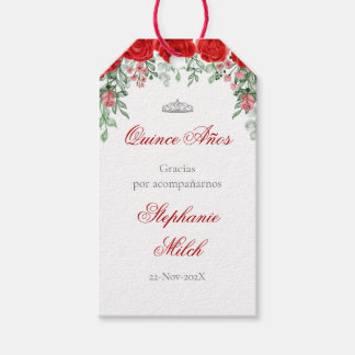 Gift Labels Flower Red Quinceanera Gif