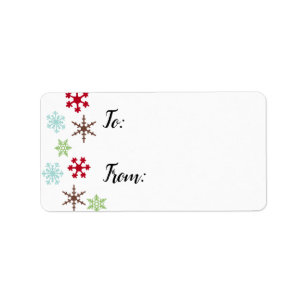 Gift Labels w/ Snowflakes in Retro Colours