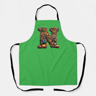 Gift Letter N Thanksgiving style  Apron