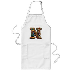 Gift Letter N Thanksgiving style  Long Apron