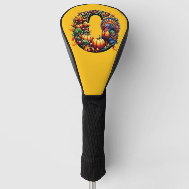 Gift letter o Thanksgiving style  Golf Head Cover (Front)
