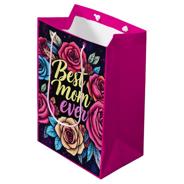 Gift Luxury Floral Popular Collection Medium Gift Bag (Front Angled)
