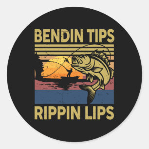 Gift Men Bendin Tips Rippin Lips Fishing-shirt B D Classic Round Sticker