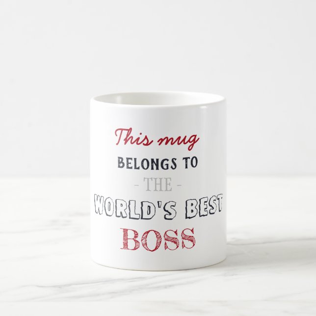 Gift Minimalist Best Boss Coffee Mug (Center)