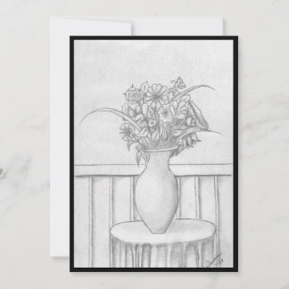 Gift of Flowers - Black Invitation