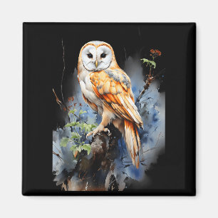 Gift Owl Barn Owl Realistic Nature Fleeting Magnet