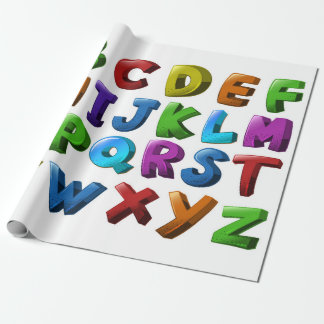 gift paper with alphabet