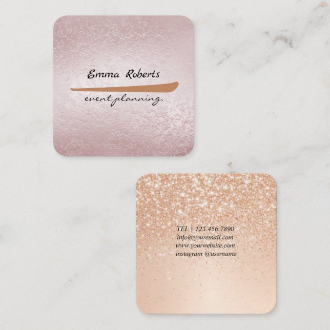 Gift Pink and White Glitter Modern Business card (Front/Back)