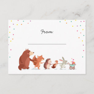 Gift poem Baby Shower insert card Woodland animals