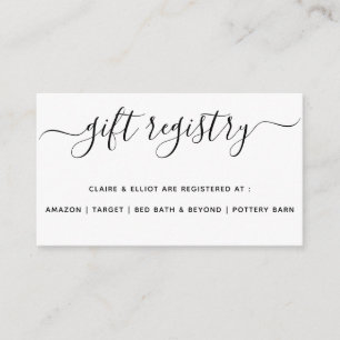 Gift registry card template