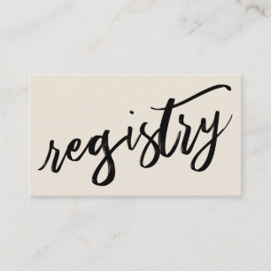 Gift Registry Cream Casual Handwriting Enclosure Card
