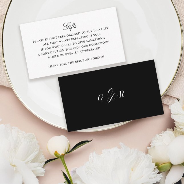 Gift Registry Honeymoon Fund Wedding Monogram Enclosure Card (Creator Uploaded)