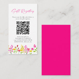 Gift Registry QR Code Wildflower Baby Shower Enclosure Card