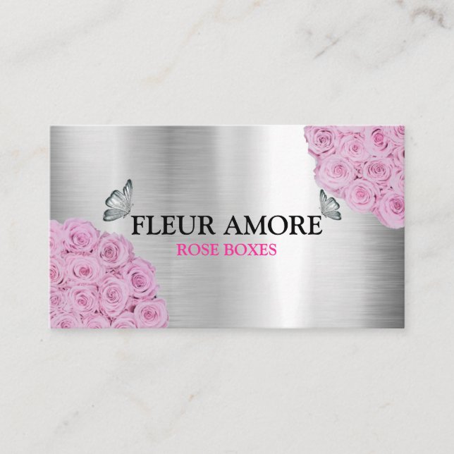 Gift Rose Boxes Flowers Flowerbox Business Card (Front)