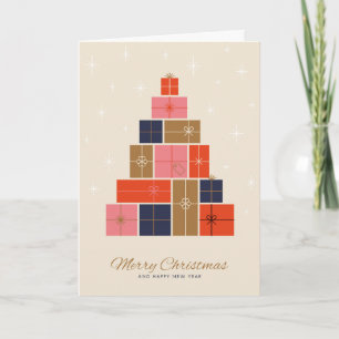 Gift Stack Christmas Tree Holiday Card