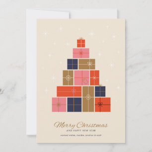 Gift Stack Christmas Tree Holiday Card