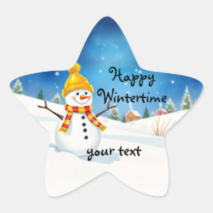 Gift sticker - cheerful snowman