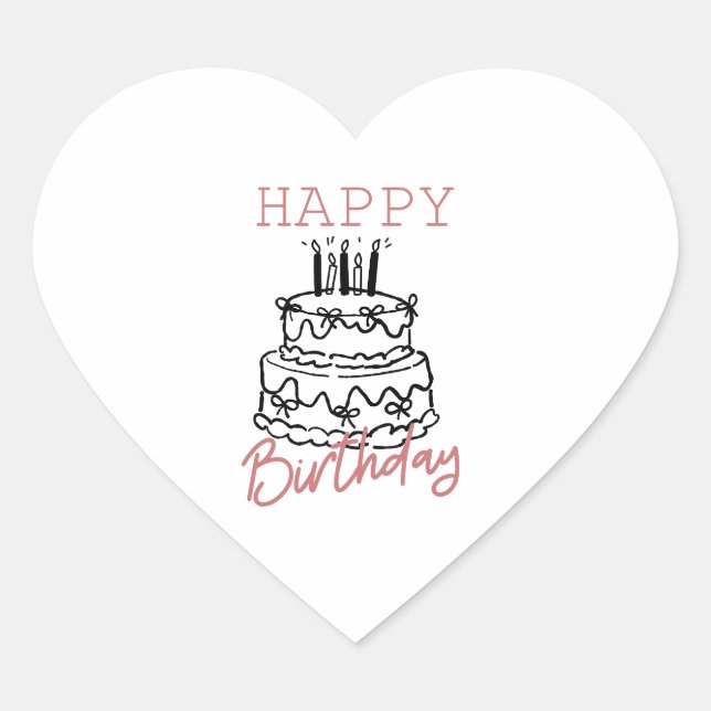 Gift Sticker Heart - Minimalist Birthday (Front)
