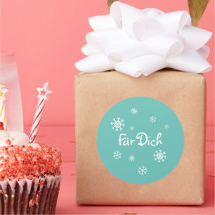 Gift sticker - snow star - turquoise