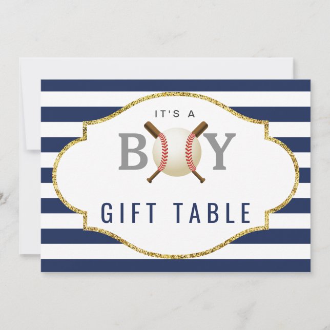 Gift Table Sign | Baseball Boy Baby Shower Invitation (Front)