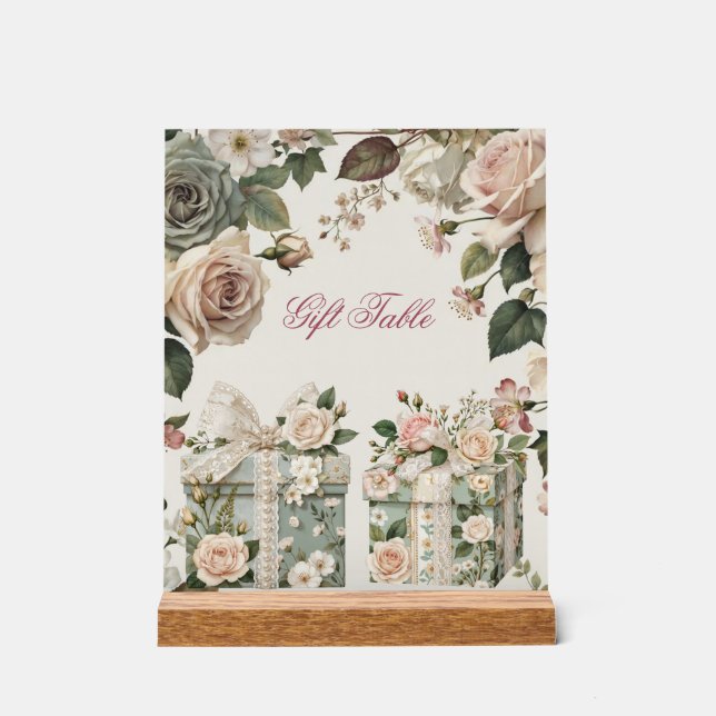 Gift Table Sign Floral Bridal Shower  (Front)
