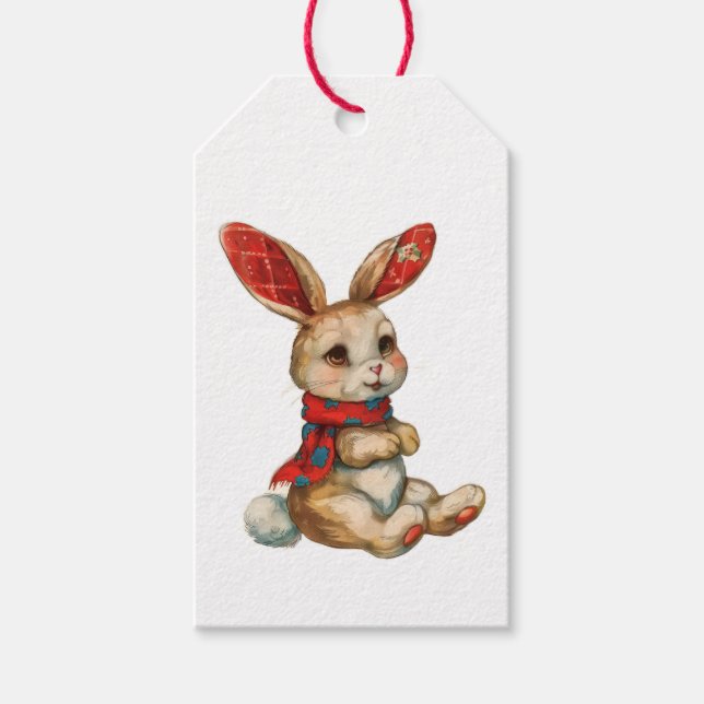 GIFT TAG CHRISTMAS BUNNY  (Front)