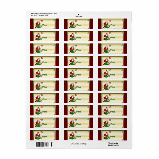 Gift tag Christmas labels (Full Sheet)