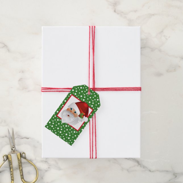 Gift Tag-Christmas Santa Gift Tags (With Twine)