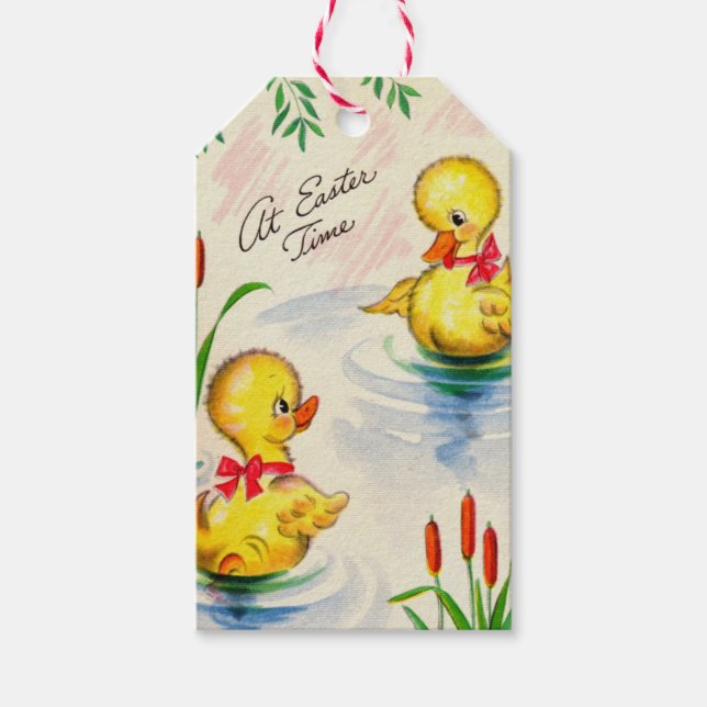 GIFT TAG EASTER DUCKY VINTAGE (Front)