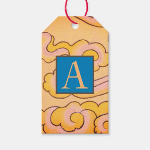 Gift Tag JAPANESE CLOUD PATTERN CUSTOM INITIAL