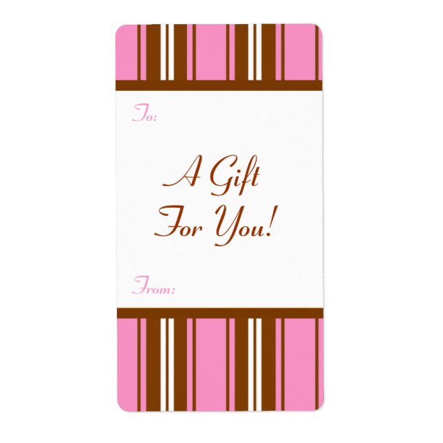 Gift Tag Label Template To/From Customisable (Front)