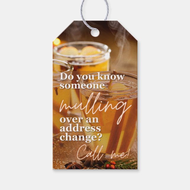 Gift Tag - November - Mulling Over Address Change? (Front)